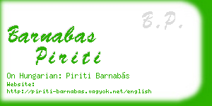 barnabas piriti business card
